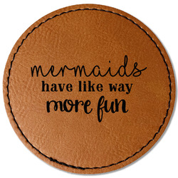 Mermaids Faux Leather Iron On Patch - Round