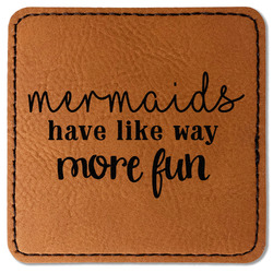 Mermaids Faux Leather Iron On Patch - Square
