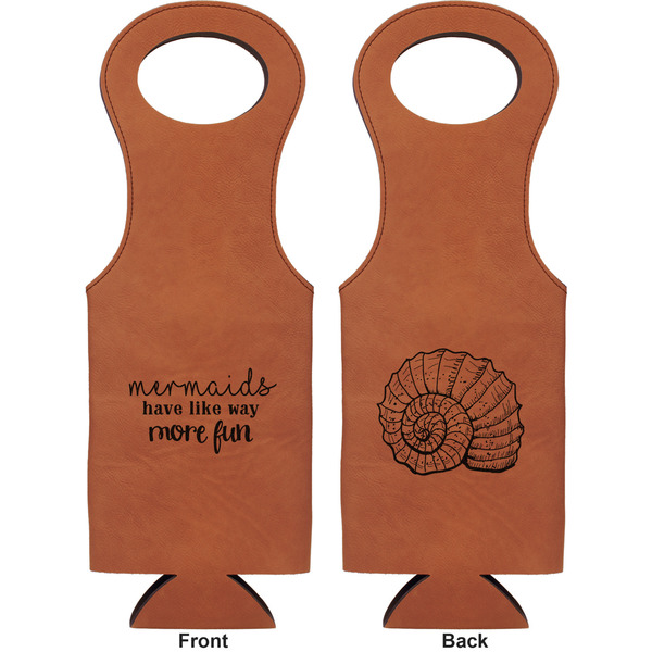 Mermaids Leatherette Wine Tote Double Sided - Front and Back