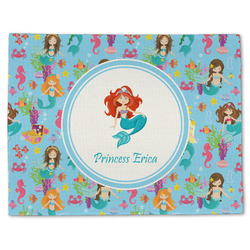 Mermaids Single-Sided Linen Placemat - Single w/ Name or Text