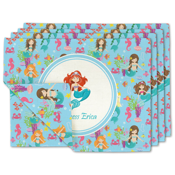 Custom Mermaids Linen Placemat w/ Name or Text