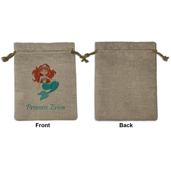 Mermaids Medium Burlap Gift Bag - Front Approval