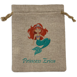 Mermaids Medium Burlap Gift Bag - Front (Personalized)