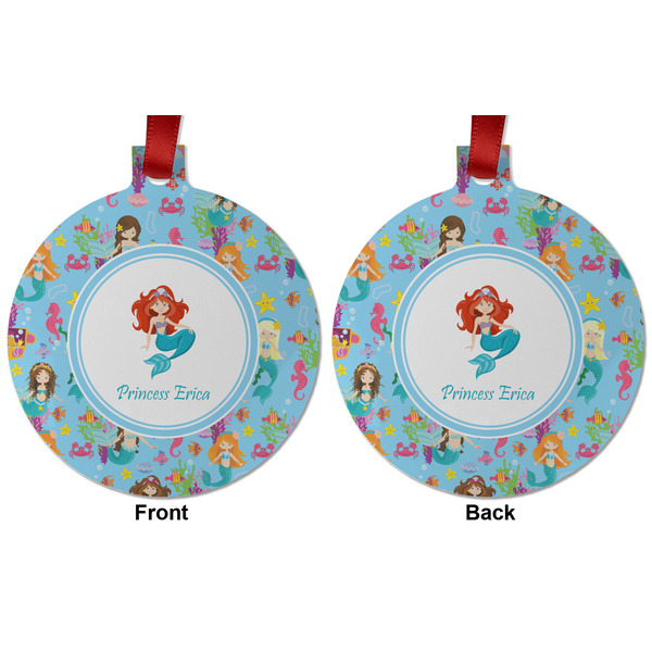 Mermaids Metal Ball Ornament - Front and Back