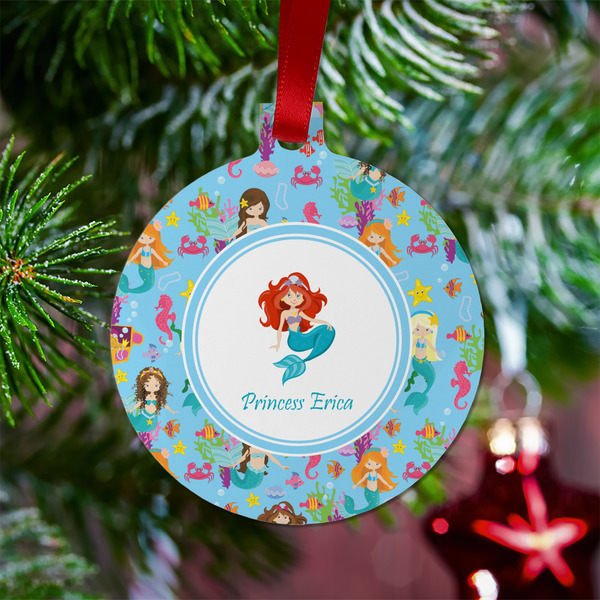 Mermaids Metal Ball Ornament - Lifestyle