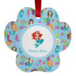 Mermaids Metal Paw Ornament - Double Sided w/ Name or Text