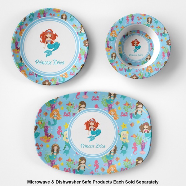 Mermaids Microwave & Dishwasher Safe CP Plastic Dishware - Group