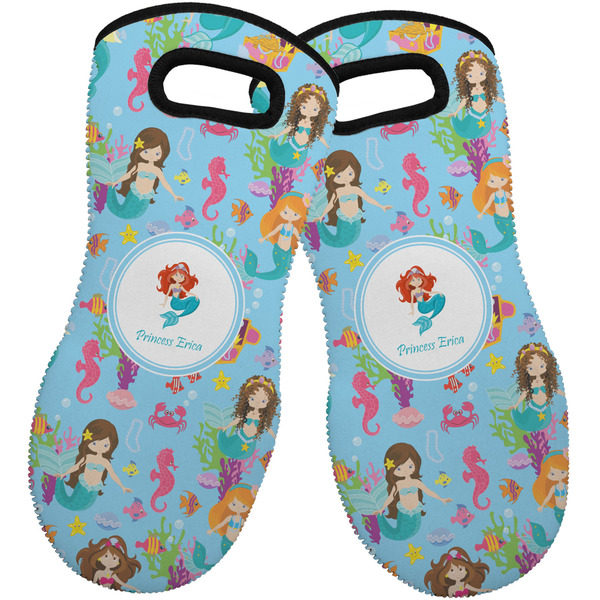 Mermaids Neoprene Oven Mitt -Set of 2 - Front