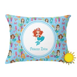 Mermaids Outdoor Throw Pillow (Rectangular) (Personalized)