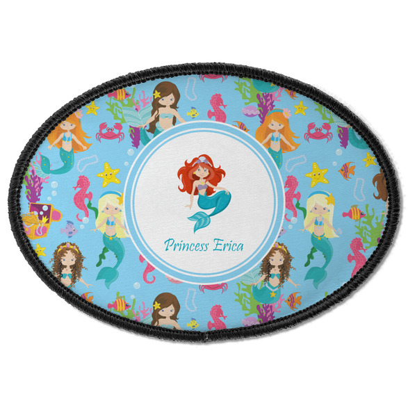 Custom Mermaids Iron On Oval Patch w/ Name or Text
