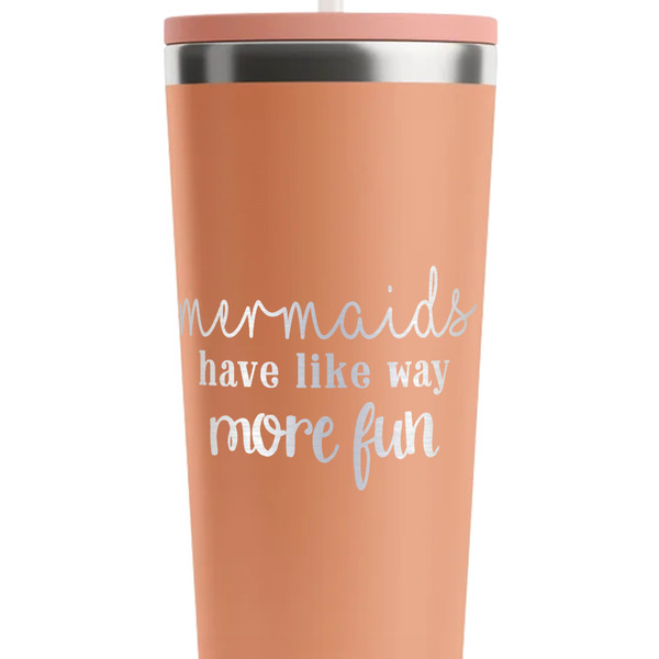 Mermaids Peach RTIC Everyday Tumbler - 28 oz. - Close Up
