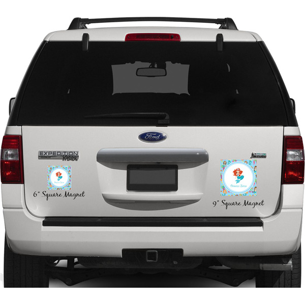 Mermaids Personalized Square Car Magnets on Ford Explorer