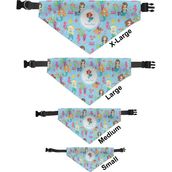 Mermaids Pet Bandana Sizes