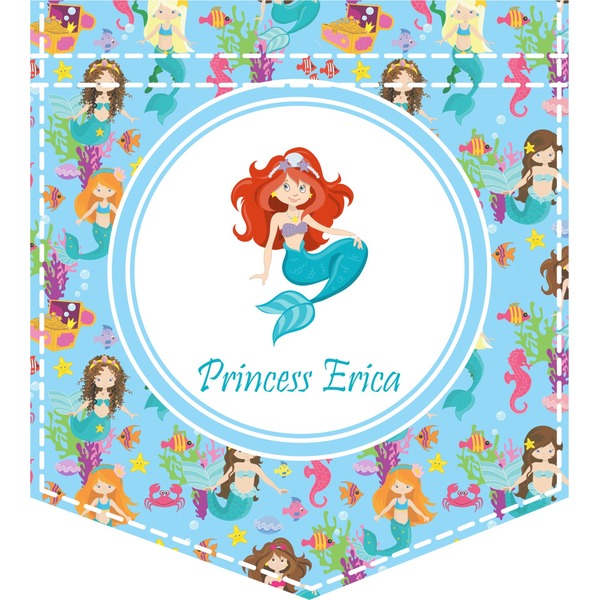 Custom Mermaids Iron On Faux Pocket (Personalized)