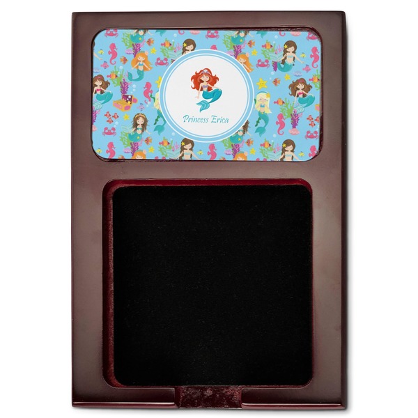 Mermaids Red Mahogany Sticky Note Holder - Flat
