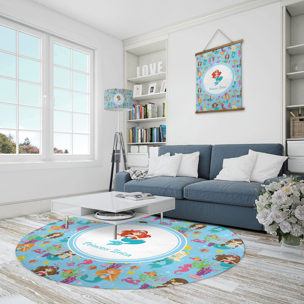 Mermaids Round Area Rug - IN CONTEXT