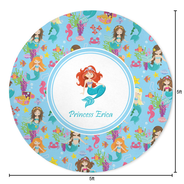 Mermaids Round Area Rug - Size