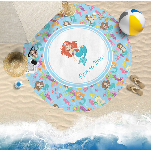 Mermaids Round Beach Towel Lifestyle