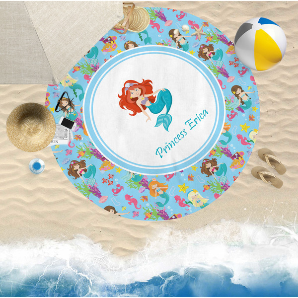 Mermaids Round Beach Towel Lifestyle