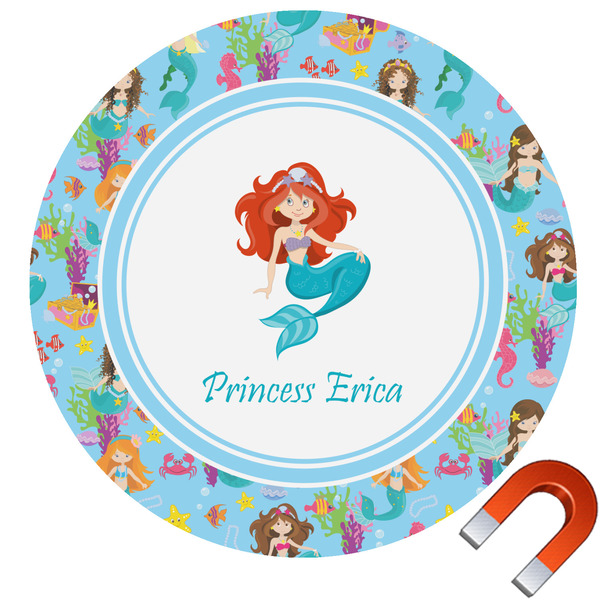 Custom Mermaids Round Car Magnet - 10" (Personalized)
