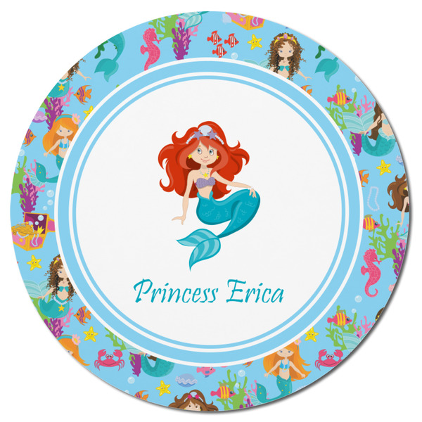 Mermaids Round Fridge Magnet - FRONT