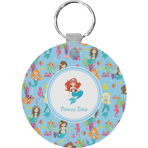 Custom Mermaids Round Plastic Keychain (Personalized)