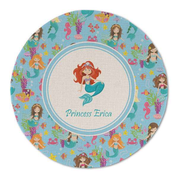 Mermaids Round Linen Placemats - FRONT (Double Sided)
