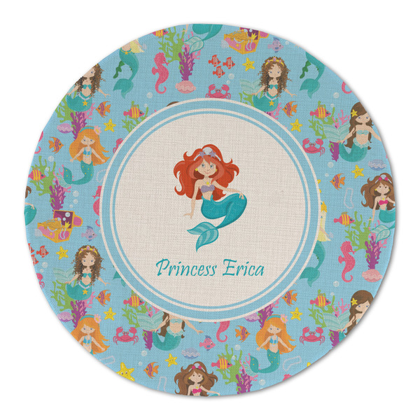 Mermaids Round Linen Placemats - FRONT (Single Sided)