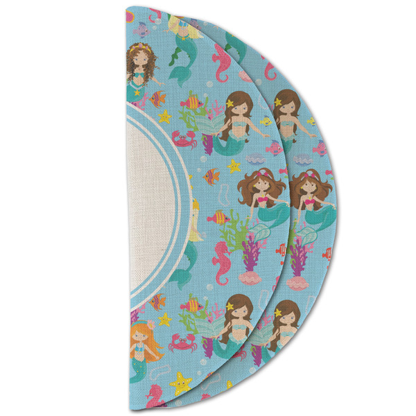 Mermaids Round Linen Placemats - HALF FOLDED (double sided)