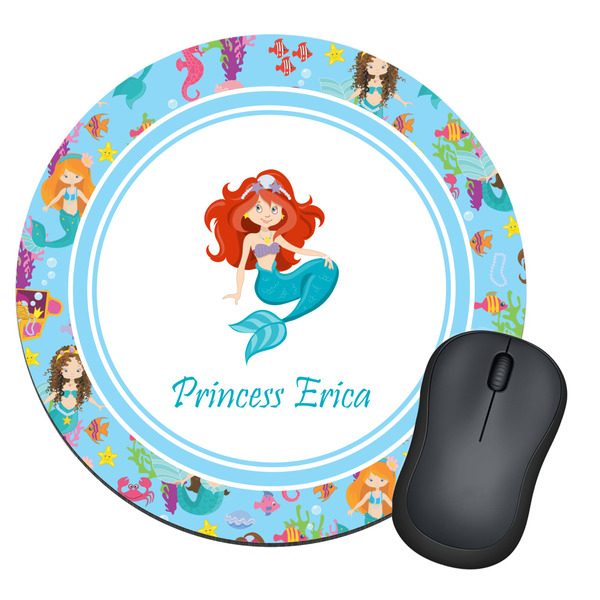Custom Mermaids Round Mouse Pad (Personalized)