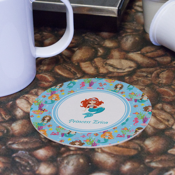 Mermaids Round Paper Coaster - Front