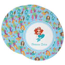 Mermaids Round Paper Coasters w/ Name or Text