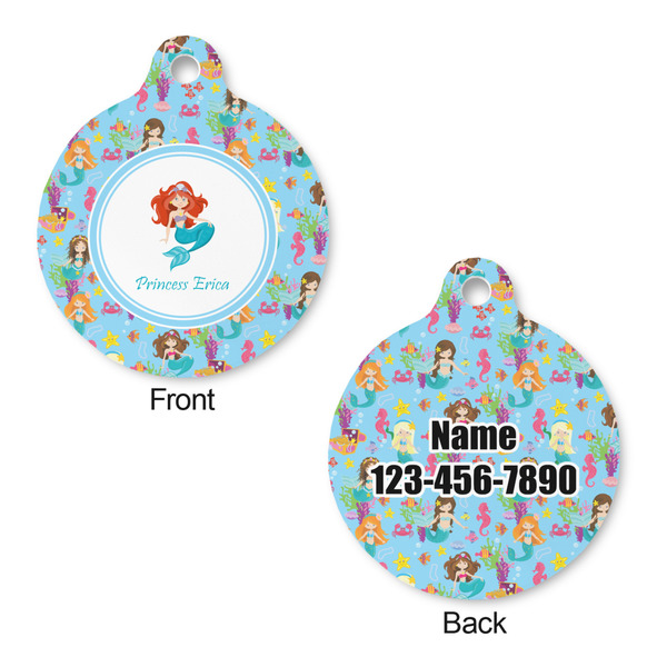 Mermaids Round Pet Tag - Front & Back