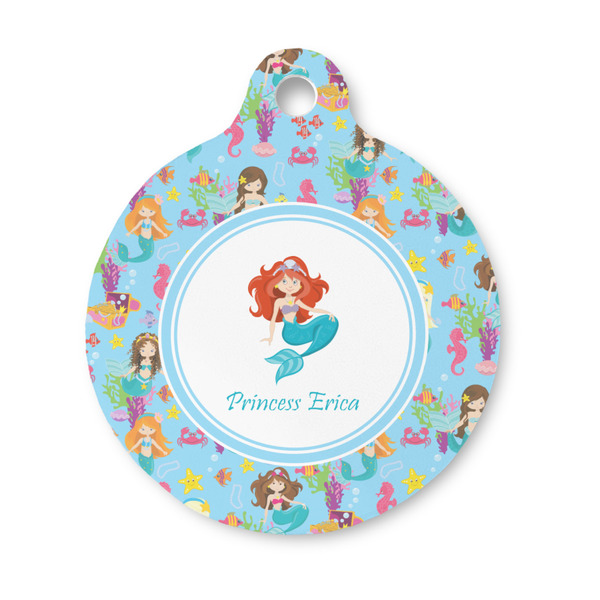 Custom Mermaids Round Pet ID Tag - Small (Personalized)