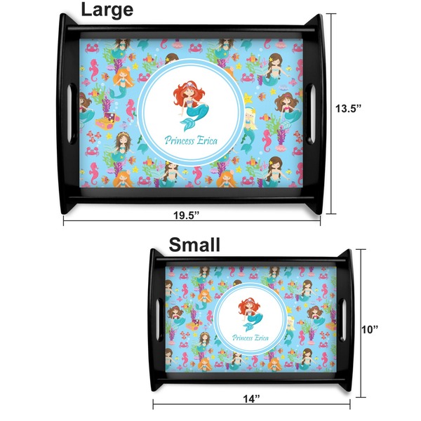 Mermaids Serving Tray Black Sizes