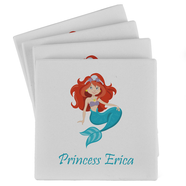 Custom Mermaids Absorbent Stone Coasters - Set of 4 (Personalized)