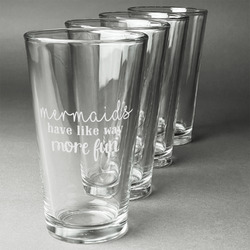 Mermaids Pint Glasses - Engraved (Set of 4)