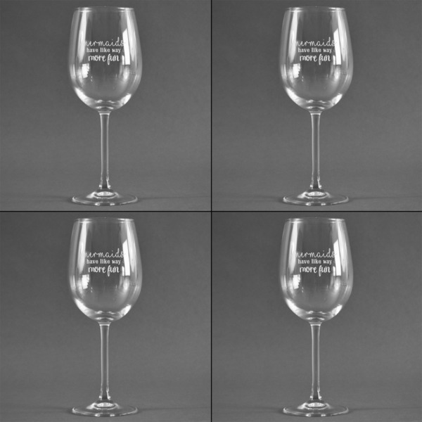 Mermaids Set of Four Personalized Wineglasses (Approval)