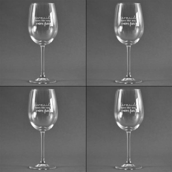 Mermaids Set of Four Personalized Wineglasses (Approval)