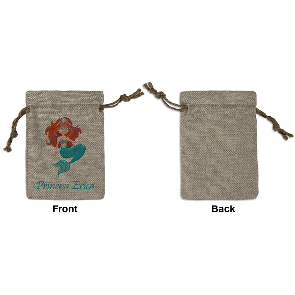 Mermaids Small Burlap Gift Bag - Front Approval