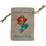 Mermaids Small Burlap Gift Bag - Front (Personalized)