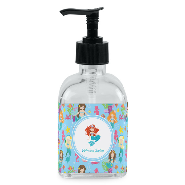 Custom Mermaids Glass Soap & Lotion Bottle - Single Bottle (Personalized)