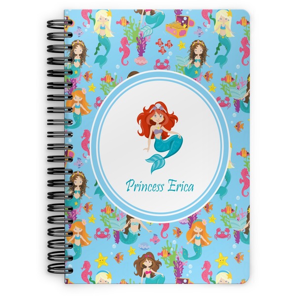 Custom Mermaids Spiral Notebook - 7x10 w/ Name or Text