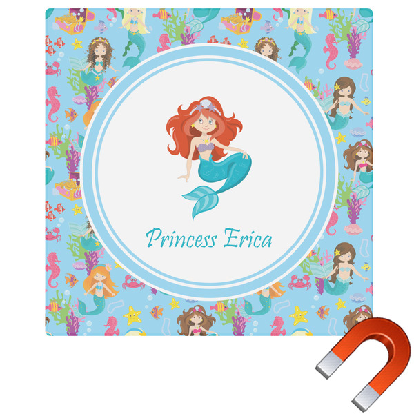 Custom Mermaids Square Car Magnet - 6" (Personalized)