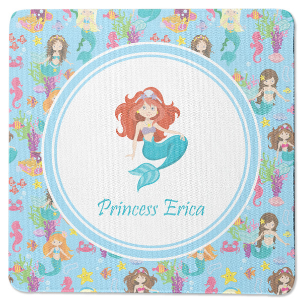 Custom Mermaids Square Rubber Backed Coaster (Personalized)