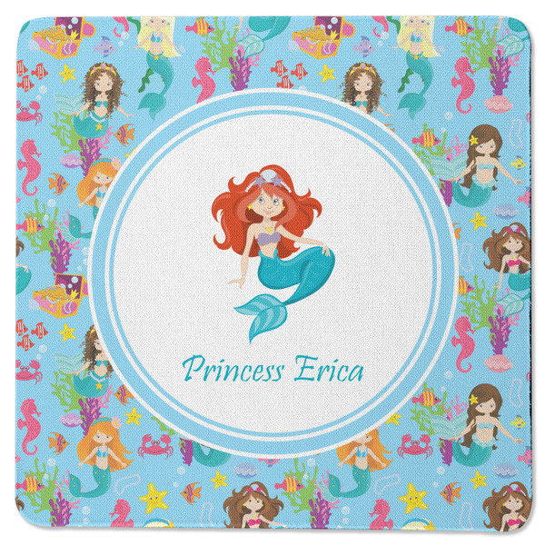 Custom Mermaids Square Rubber Backed Coaster (Personalized)