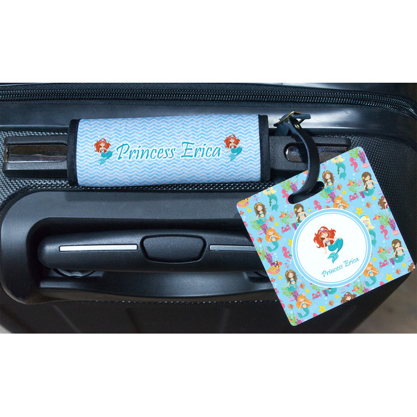 Mermaids Square Luggage Tag & Handle Wrap - In Context