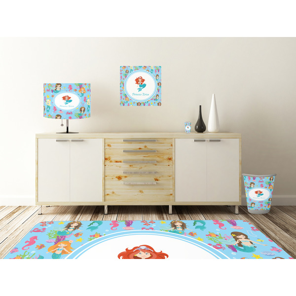 Mermaids Square Wall Decal Wooden Desk
