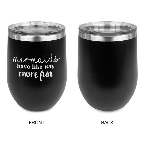 Mermaids Stainless Wine Tumblers - Black - Single Sided - Approval