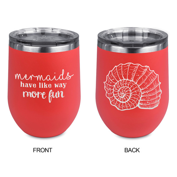 Mermaids Stainless Wine Tumblers - Coral - Double Sided - Approval